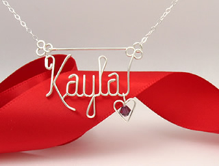 personalized name necklace wire jewelry 