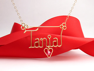 personalized name necklace, wire jewelry