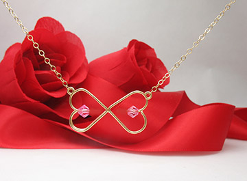 Hearts_intertwined in gold wire 