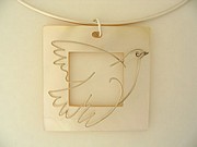 Blue Dove Pendant MOP 2"x2"