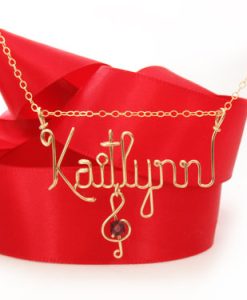 Personalized Wire Necklace in gold Kaitlyn