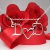 Personalized initials necklace in silver or gold wire