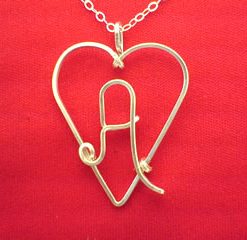Personalized necklace in silver or gold wire