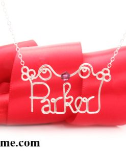 silver necklace personalized name