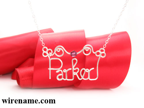 silver necklace personalized name