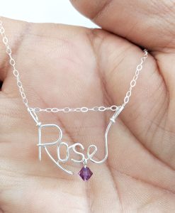 personalized wire name necklace silver jewelry