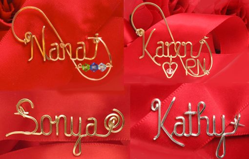 Personalized wire name pin