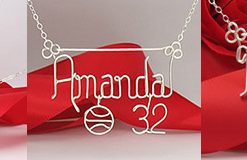 Personalized wire name necklace with charm