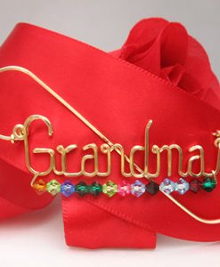 Grandma wire pin, lapel pin with 13stones /grandkids pin brooch oma Nana