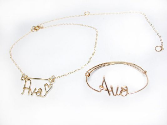Personalized Toddler Baby Child Kids wire name bracelet anklet