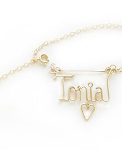 Personalized gold silver wire name anklet