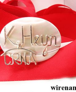 Mother of Pearl Brooch, Lapel Pin, personalized wire Jewelry