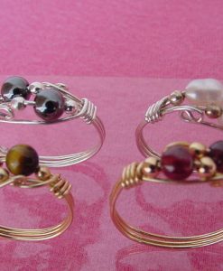 Ring in silver or gold wire, elaborate rings, Crystal beads Spiral Wire Ring, Ring Double wire Ring, Healing Reiki Ring Magical Ring, Finger Ring