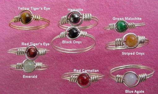 Ring in silver or gold wire, Crystal beads Spiral Wire Ring, Ring Double wire Ring, Healing Reiki Ring Magical Ring, Finger Ring