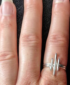 Heavy Silver wire Ring - 3 parallel lines - ||| Roman, Sterling Silver Braided Ring,solid silver band, Midi Ring, infinity ring, promise ring