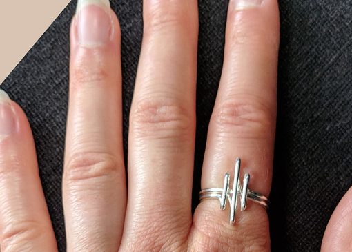 Heavy Silver wire Ring - 3 parallel lines - ||| Roman, Sterling Silver Braided Ring,solid silver band, Midi Ring, infinity ring, promise ring