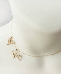 Side Initials necklace M M