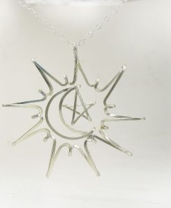 Sun Moon Star silver necklace