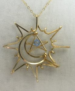 Sun Moon Star gold necklace