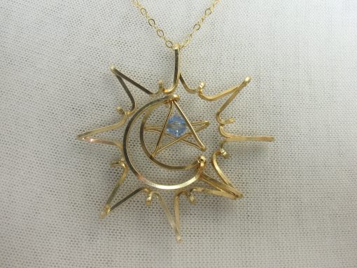 Sun Moon Star gold necklace