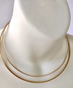 wire Chokers in gold wire necklace - 12 and 16 gauge solid wire