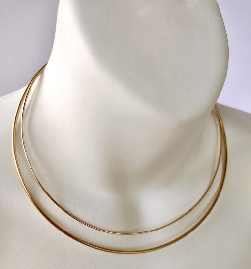 wire Chokers in gold wire necklace - 12 and 16 gauge solid wire