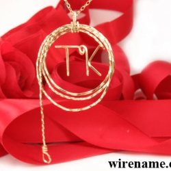 Personalized initials necklace in silver or gold wire