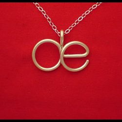 Personalized initials necklace in silver or gold wire