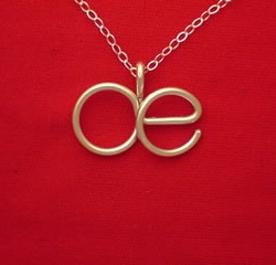 Personalized initials necklace in silver or gold wire