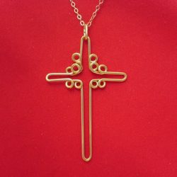 Cross in gold wire Cross in gold wire
