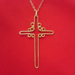 Cross in gold wire Cross in gold wire