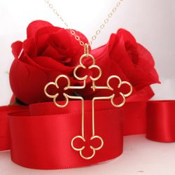 Orthodox cross in gold wire Orthodox cross in gold wire